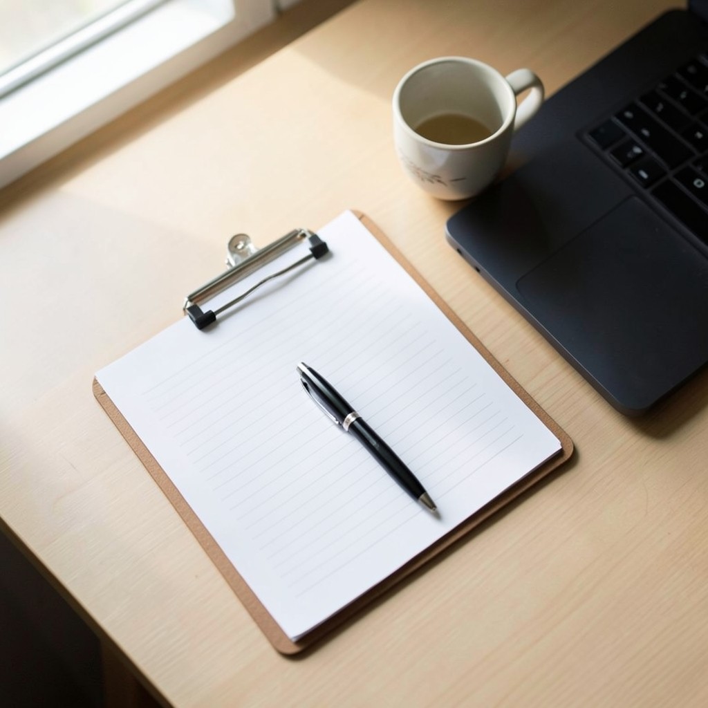 Security audit checklist on a desk beside a laptop
