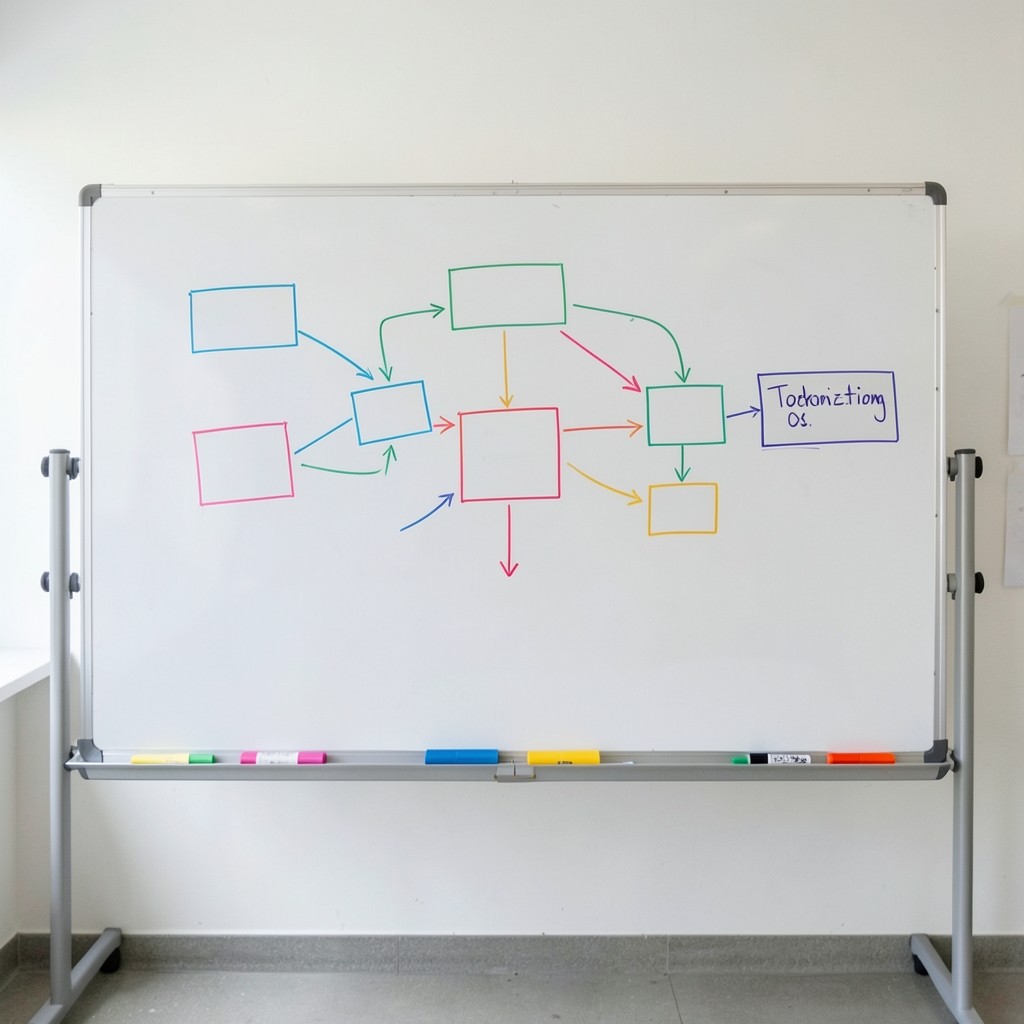 Student whiteboard sketch of asset tokenization flow